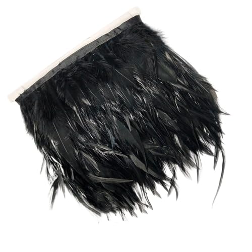 1M Fasan Federn Trim Plume Handwerk Handgemachte DIY Farbige Feder Party Band Hochzeit Decor Zubehör für Bastelarbeiten Hochzeit Party Dekoration(Black) von ZYFHYU