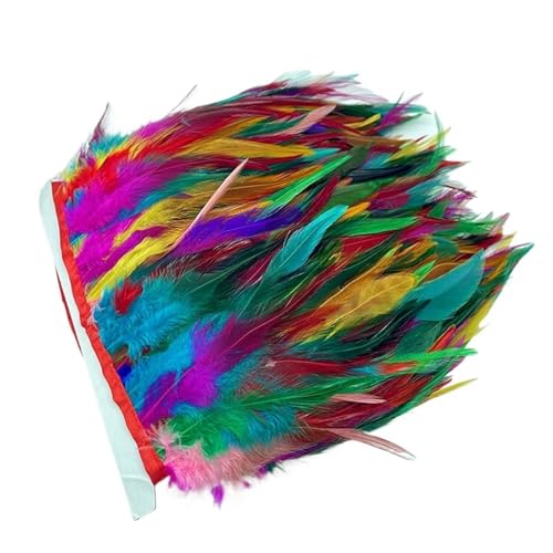 1M Fasan Federn Trim Plume Handwerk Handgemachte DIY Farbige Feder Party Band Hochzeit Decor Zubehör für Bastelarbeiten Hochzeit Party Dekoration(Colored) von ZYFHYU