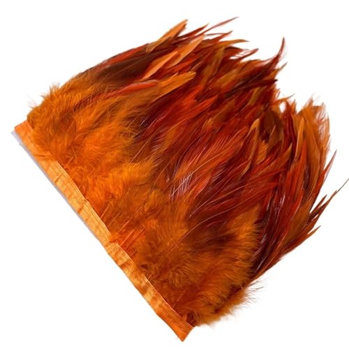 1M Fasan Federn Trim Plume Handwerk Handgemachte DIY Farbige Feder Party Band Hochzeit Decor Zubehör für Bastelarbeiten Hochzeit Party Dekoration(Orange) von ZYFHYU