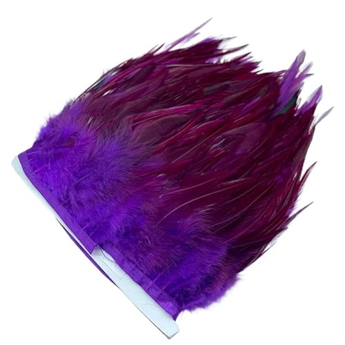 1M Fasan Federn Trim Plume Handwerk Handgemachte DIY Farbige Feder Party Band Hochzeit Decor Zubehör für Bastelarbeiten Hochzeit Party Dekoration(Purple) von ZYFHYU
