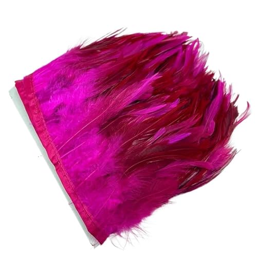 1M Fasan Federn Trim Plume Handwerk Handgemachte DIY Farbige Feder Party Band Hochzeit Decor Zubehör für Bastelarbeiten Hochzeit Party Dekoration(Rose red) von ZYFHYU