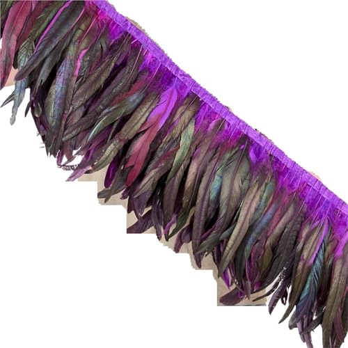 1M Federbesatz Hahn Langes Band 25-30CM/10-12 Zoll for Handarbeiten Hochzeit Party Kleid Kleidung Dekoration für Bastelarbeiten Hochzeit Party Dekoration(Coffee) von ZYFHYU