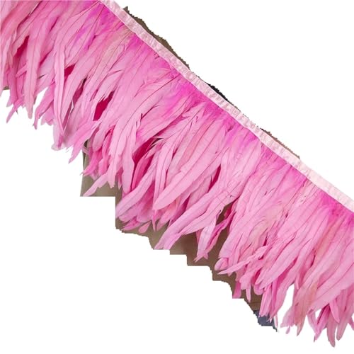 1M Federbesatz Hahn Langes Band 25-30CM/10-12 Zoll for Handarbeiten Hochzeit Party Kleid Kleidung Dekoration für Bastelarbeiten Hochzeit Party Dekoration(Green) von ZYFHYU