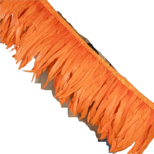 1M Federbesatz Hahn Langes Band 25-30CM/10-12 Zoll for Handarbeiten Hochzeit Party Kleid Kleidung Dekoration für Bastelarbeiten Hochzeit Party Dekoration(Red) von ZYFHYU