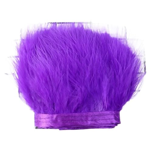 2 Meter Flauschiges Federband, 8–10 cm Feder for Basteln, Fransen, Nähen, Hochzeit, Party, Kleidung, Kleid, Dekoration für Bastelarbeiten Hochzeit Party Dekoration(Deep Purle) von ZYFHYU