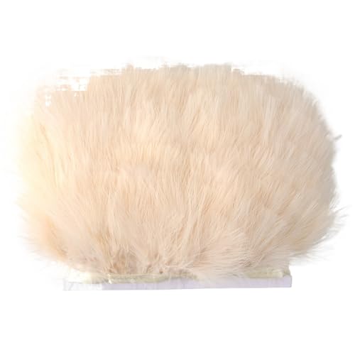 2 Meter Flauschiges Federband, 8–10 cm Feder for Basteln, Fransen, Nähen, Hochzeit, Party, Kleidung, Kleid, Dekoration für Bastelarbeiten Hochzeit Party Dekoration(Light Khaki) von ZYFHYU
