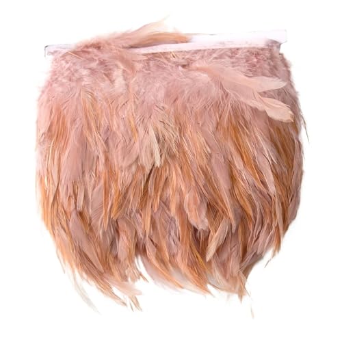2 Meter Hahnenfederbesatz for Kleidung, Kleid, Nähzubehör, Federn, Band, Hochzeit, Karneval, Dekoration, , 10–15 cm für Bastelarbeiten Hochzeit Party Dekoration(Color3) von ZYFHYU