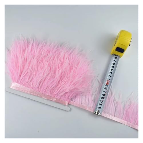 2 Meter echte Straußenfedern, Fransen, for Kleidung, Bandbesatz, Federrock, Federdekoration für Bastelarbeiten Hochzeit Party Dekoration(Colour 21) von ZYFHYU