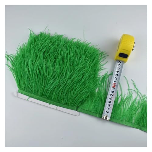 2 Meter echte Straußenfedern, Fransen, for Kleidung, Bandbesatz, Federrock, Federdekoration für Bastelarbeiten Hochzeit Party Dekoration(Colour 28) von ZYFHYU