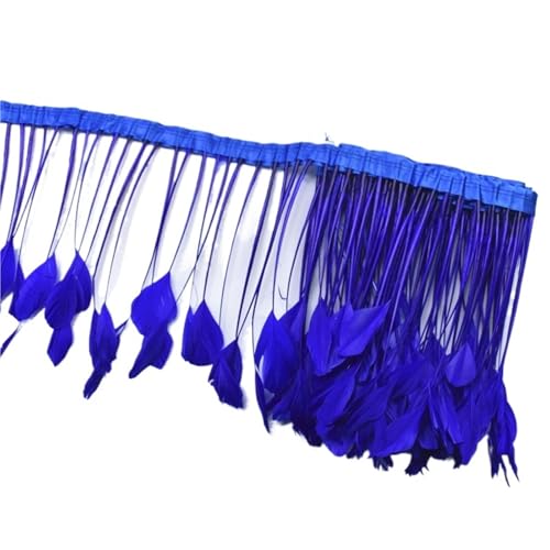 2 Yards gefärbte Schwanzfedern, Fransenfedern for Basteln, Band, Hochzeitskostüme für Bastelarbeiten Hochzeit Party Dekoration(Blue3) von ZYFHYU