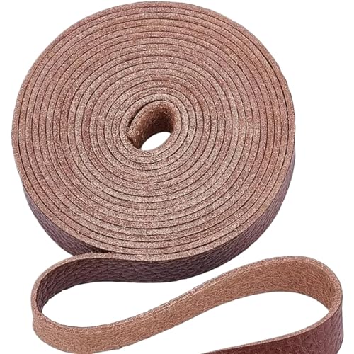 2M Lederband Streifen Lychee Muster Leder Gürtel Streifen Wrap einseitig Flache Schnur für Armbänder Halskette Schmuck(Brown 1.25x0.15cm) von ZYFHYU