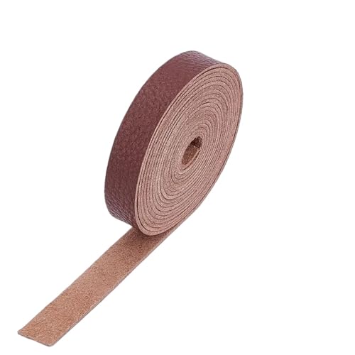 2M Lederband Streifen Lychee Muster Leder Gürtel Streifen Wrap einseitig Flache Schnur für Armbänder Halskette Schmuck(Brown 2.5x0.15cm) von ZYFHYU