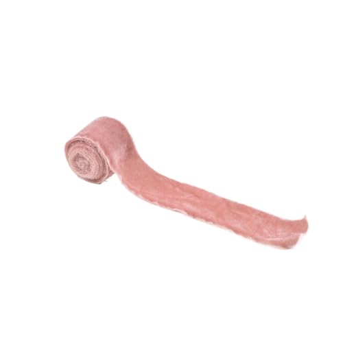 4 cm handgefertigtes Samt-Seidenband mit ausgefransten Kanten for Hochzeitseinladungen, Brautsträuße, Geburtstagsparty, DIY-Dekoration für Bastelarbeiten, Geschenkverpackungen(Color 2) von ZYFHYU