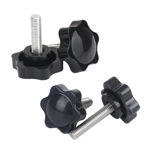 5/10 Stück Kopfgewinde Rändelschraube Festziehen Klemmgriff Knopfschraube M5, M6, M8 für Werkzeugmaschinen Möbelgriff(10pcs,M6x40mm 38D) von ZYFHYU