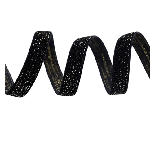 5/10 Yards Samtband mit Fäden Festival Geschenkbox Verpackung Band Schleifen 10/15/20/25/38mm für Bastelarbeiten, Geschenkverpackungen(10mm Golden wire,5 yards) von ZYFHYU
