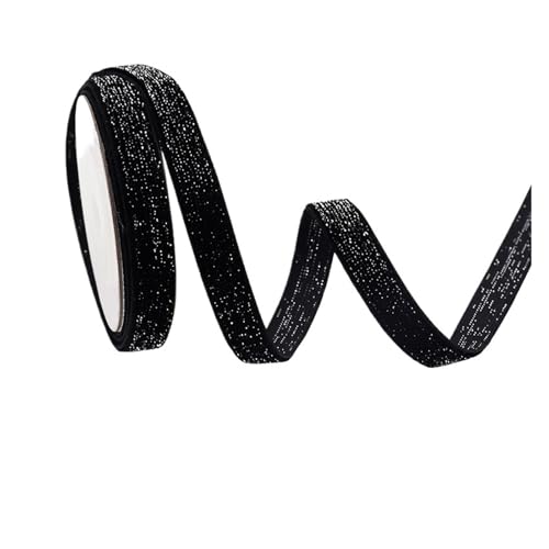 5/10 Yards Samtband mit Fäden Festival Geschenkbox Verpackung Band Schleifen 10/15/20/25/38mm für Bastelarbeiten, Geschenkverpackungen(10mm Silver wire,5 yards) von ZYFHYU