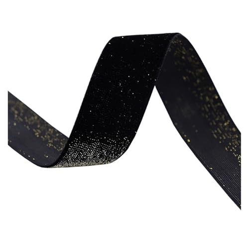 5/10 Yards Samtband mit Fäden Festival Geschenkbox Verpackung Band Schleifen 10/15/20/25/38mm für Bastelarbeiten, Geschenkverpackungen(25mm Golden wire,10 yards) von ZYFHYU