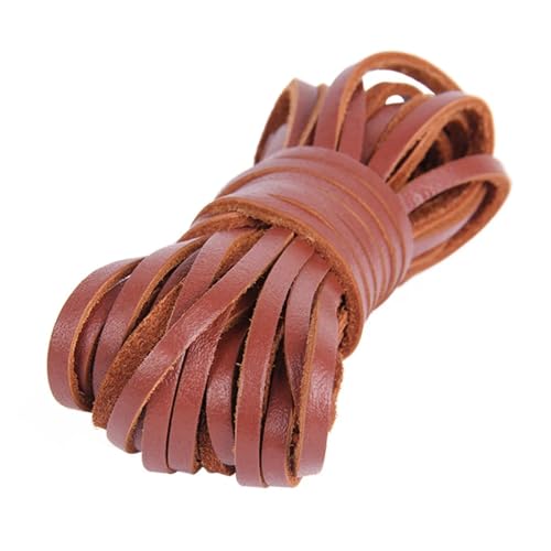 5 Meter Flache Kordel aus echtem Leder, Lederstreifen, Lederband, Zubehör for Lederarmbänder, Schmuckherstellung für Armbänder Halskette Schmuck(Light Coffee) von ZYFHYU