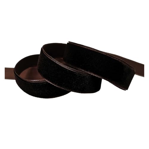 5 Yard 6mm 10mm 15mm 19mm 25mm Weiches, festes Samtband, Blumenfliege, Hochzeitsfeier, Dekoration, Kleid für Bastelarbeiten, Geschenkverpackungen(Black Coffee-5 Yard,15mm) von ZYFHYU