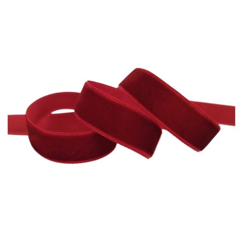 5 Yard 6mm 10mm 15mm 19mm 25mm Weiches, festes Samtband, Blumenfliege, Hochzeitsfeier, Dekoration, Kleid für Bastelarbeiten, Geschenkverpackungen(Sherry-2 Yard,10mm) von ZYFHYU