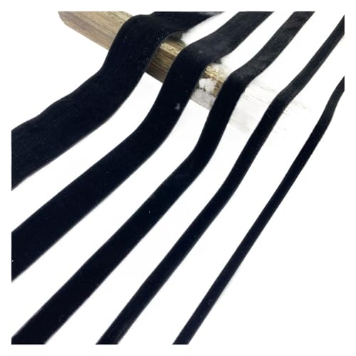 6/10/15/20/25/38/50 mm Samtband for handgefertigte Geschenkstraußverpackungen, Party-Dekorationen for Zuhause für Bastelarbeiten, Geschenkverpackungen(Black,25MM 5yards) von ZYFHYU