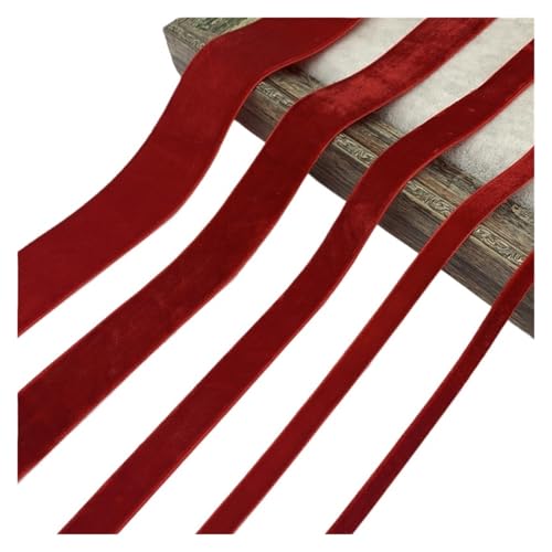 6/10/15/20/25/38/50 mm Samtband for handgefertigte Geschenkstraußverpackungen, Party-Dekorationen for Zuhause für Bastelarbeiten, Geschenkverpackungen(Red,20MM 5yards) von ZYFHYU
