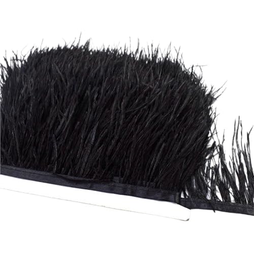 8-10 cm Federn Straußenfedern Trim Hochzeit Handwerk DIY Federband Nähen Party Handgefertigter Kopfschmuck for Karneval für Bastelarbeiten Hochzeit Party Dekoration(Black) von ZYFHYU