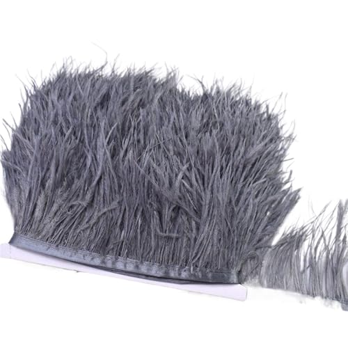 8-10 cm Federn Straußenfedern Trim Hochzeit Handwerk DIY Federband Nähen Party Handgefertigter Kopfschmuck for Karneval für Bastelarbeiten Hochzeit Party Dekoration(Grey) von ZYFHYU
