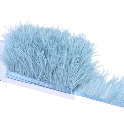 8-10 cm Federn Straußenfedern Trim Hochzeit Handwerk DIY Federband Nähen Party Handgefertigter Kopfschmuck for Karneval für Bastelarbeiten Hochzeit Party Dekoration(Light Blue) von ZYFHYU