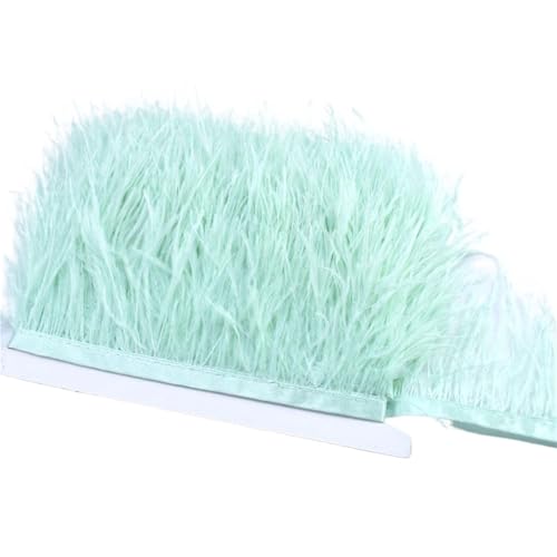8-10 cm Federn Straußenfedern Trim Hochzeit Handwerk DIY Federband Nähen Party Handgefertigter Kopfschmuck for Karneval für Bastelarbeiten Hochzeit Party Dekoration(Mint Green) von ZYFHYU