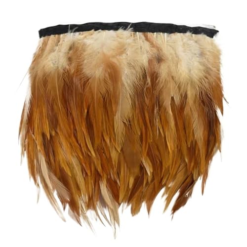 Fasanenfedern, Fransen, Hahnenfedern, Borten for Schal, Kleidung, Band, Nähen, Schmuck, Kunsthandwerk, Dekoration für Bastelarbeiten Hochzeit Party Dekoration(Natural,10 Meters) von ZYFHYU