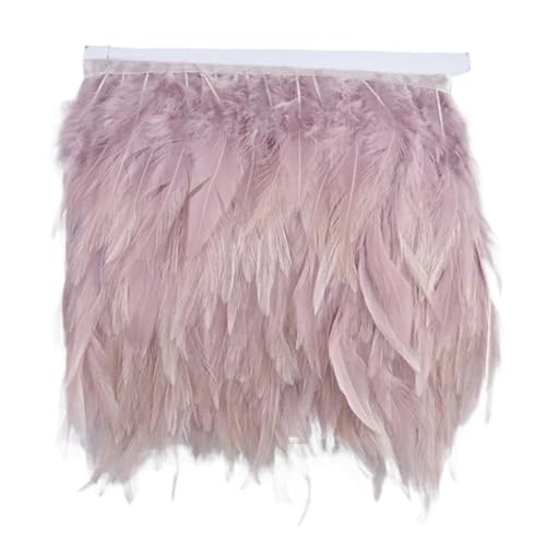 Fasanenfedern, Fransen, Hahnenfedern, Borten for Schal, Kleidung, Band, Nähen, Schmuck, Kunsthandwerk, Dekoration für Bastelarbeiten Hochzeit Party Dekoration(Pink2,5 Meters) von ZYFHYU