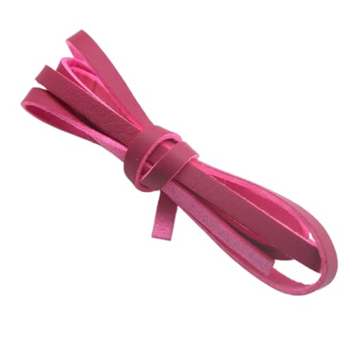 Flaches Wildlederband, weiches Lederband, Schnurseil for die Herstellung von Halsketten, Armbändern und Schmuck for Selbermachen für Armbänder Halskette Schmuck(Fluorescent rose,2.6mm 5 meters) von ZYFHYU