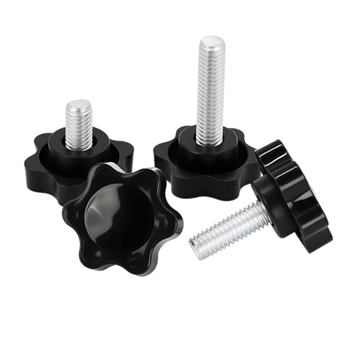 Handknopfbolzen Stern-Handschrauben 1-10 Stück Gewindeklemmung Daumengriff Maschinenschraubenbolzen M4 M5 M6 M8M10 M12 für Werkzeugmaschinen Möbelgriff(20mm (2pcs),M8 (head 48mm)) von ZYFHYU