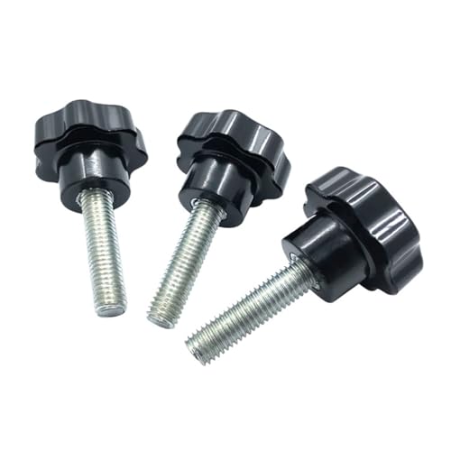 M4/M5/M6/M8/M10/M12 Blütensternförmiger Kunststoff-Schraubenkopf mit Handfestzug, mechanische Knopfschraube, Länge 10–100 mm für Werkzeugmaschinen Möbelgriff(5pcs M6X10X25) von ZYFHYU