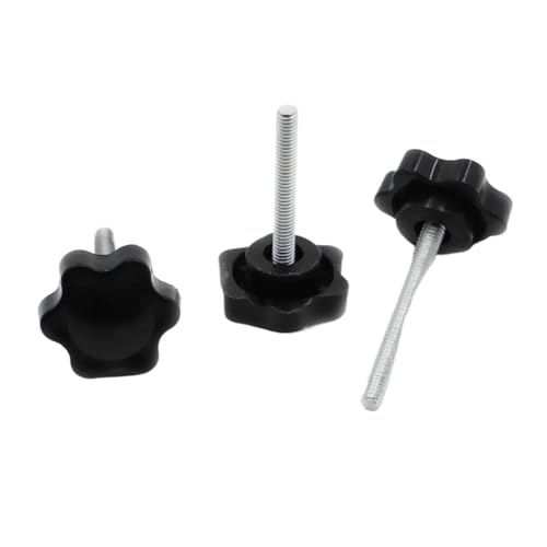 M4-5 M6 M8 M10 M12 Handfester Schraubengriff Bolzengewinde Sternförmige Klemmmuttern Knopfkopf 25 28 50 für Werkzeugmaschinen Möbelgriff(12mm,M10 2pcs) von ZYFHYU
