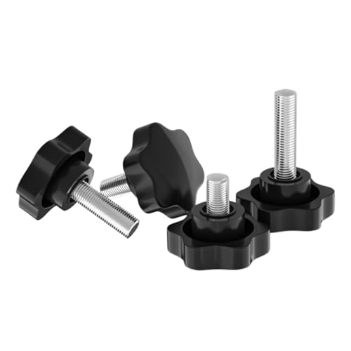 M4 M5 M6 M8 M10 M12 Gewinde Klemm Griff Bolzen Hand Knopf Anziehen Sechs-Lappen Schraube für Werkzeugmaschinen Möbelgriff(10mm,M8(D 32mm)-2pcs) von ZYFHYU