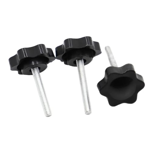 M4 M5 M6 M8 M10 M12 Schraube mit Kunststoffgriff, handfester Bolzen, sternförmige Anziehmuttern, Knopf aus Kohlenstoffstahl für Werkzeugmaschinen Möbelgriff(10mm,M5 5pcs) von ZYFHYU