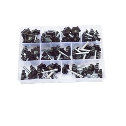 M5 M6 M8 Gewinde Klemm Griff Bolzen Hand Knopf Anziehen Schraube Industrie Ausrüstung für Werkzeugmaschinen Möbelgriff(M5 head 25mm 68pcs) von ZYFHYU