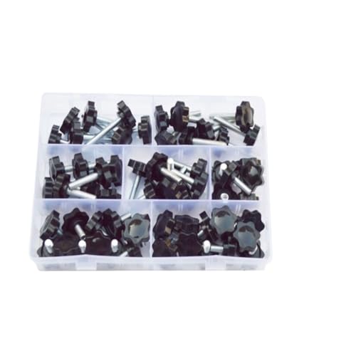 M5 M6 M8 Gewinde Klemm Griff Bolzen Hand Knopf Anziehen Schraube Industrie Ausrüstung für Werkzeugmaschinen Möbelgriff(M6 head 25mm 61pcs) von ZYFHYU