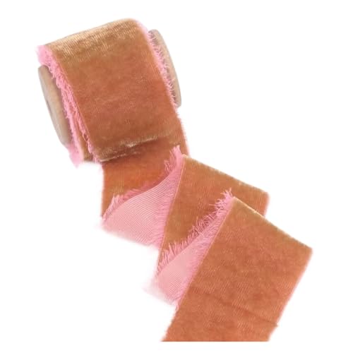 Samt-Seidenband mit Holzspule, rustikales for Hochzeitseinladungen, Geschenkverpackungen, DIY-Dekoration für Bastelarbeiten, Geschenkverpackungen(Color 9) von ZYFHYU