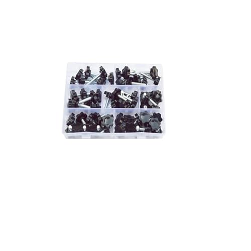 Sechslappengriff Handschraube Griffschraube Bolzenknopfschrauben für Werkzeugmaschinen Möbelgriff(M6 (Head 25mm)) von ZYFHYU