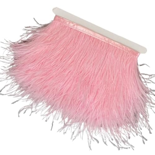 Straußenfedern-Besatz, 13–18 cm, 12,7–17,8 , Federfahnenband for DIY-Hochzeitskleid, Dekoration, Bastelzubehör für Bastelarbeiten Hochzeit Party Dekoration(14,10 Meters) von ZYFHYU