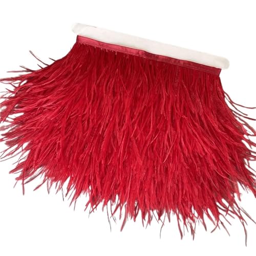 Straußenfedern-Besatz, 13–18 cm, 12,7–17,8 , Federfahnenband for DIY-Hochzeitskleid, Dekoration, Bastelzubehör für Bastelarbeiten Hochzeit Party Dekoration(15,2 Meters) von ZYFHYU