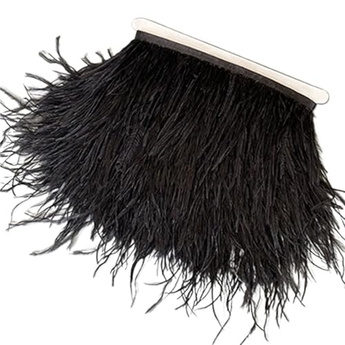 Straußenfedern-Besatz, 13–18 cm, 12,7–17,8 , Federfahnenband for DIY-Hochzeitskleid, Dekoration, Bastelzubehör für Bastelarbeiten Hochzeit Party Dekoration(2,6 Meters) von ZYFHYU