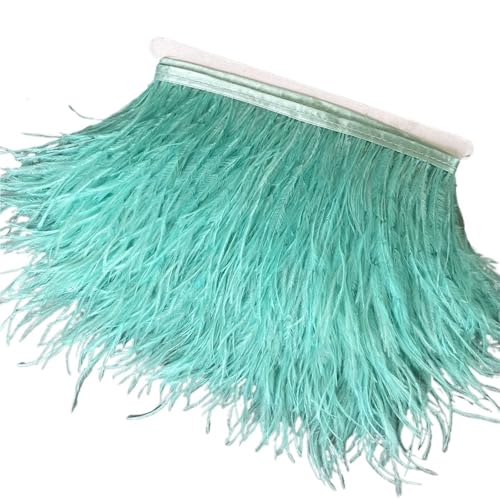 Straußenfedern-Besatz, 13–18 cm, 12,7–17,8 , Federfahnenband for DIY-Hochzeitskleid, Dekoration, Bastelzubehör für Bastelarbeiten Hochzeit Party Dekoration(3,2 Meters) von ZYFHYU