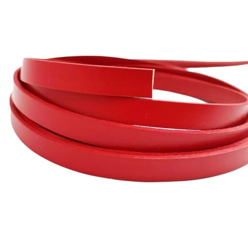 ZYFHYU 1 m Flacher roter Lederstreifen aus echtem Leder, 8 x 2 mm für Armbänder Halskette Schmuck von ZYFHYU