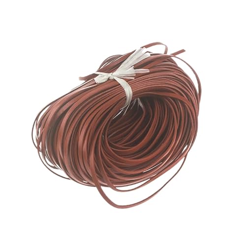 ZYFHYU 100 m Echtlederstreifen, geflochtenes flaches Lederband, Seil for Selbermachen von Halsketten, Armbändern, Schmuckherstellung, DIY-Zubehör für Armbänder Halskette Schmuck(Brown) von ZYFHYU