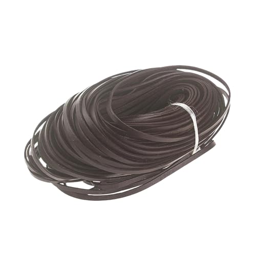 ZYFHYU 100 m Echtlederstreifen, geflochtenes flaches Lederband, Seil for Selbermachen von Halsketten, Armbändern, Schmuckherstellung, DIY-Zubehör für Armbänder Halskette Schmuck(Coffee) von ZYFHYU
