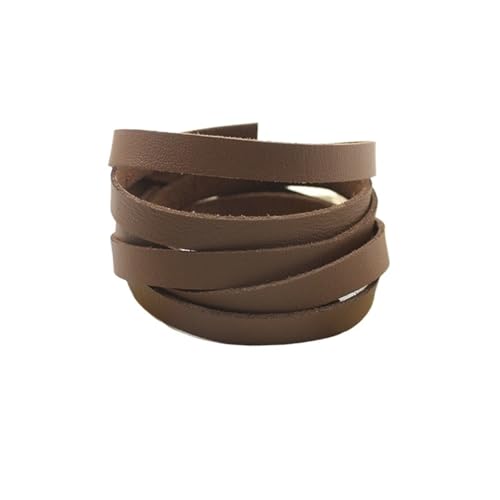 ZYFHYU 1meter 10MM Flache Leder Bunte Lederband Schnur String Seil DIY Halskette Armband Machen für Armbänder Halskette Schmuck(Coffee) von ZYFHYU